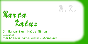 marta kalus business card
